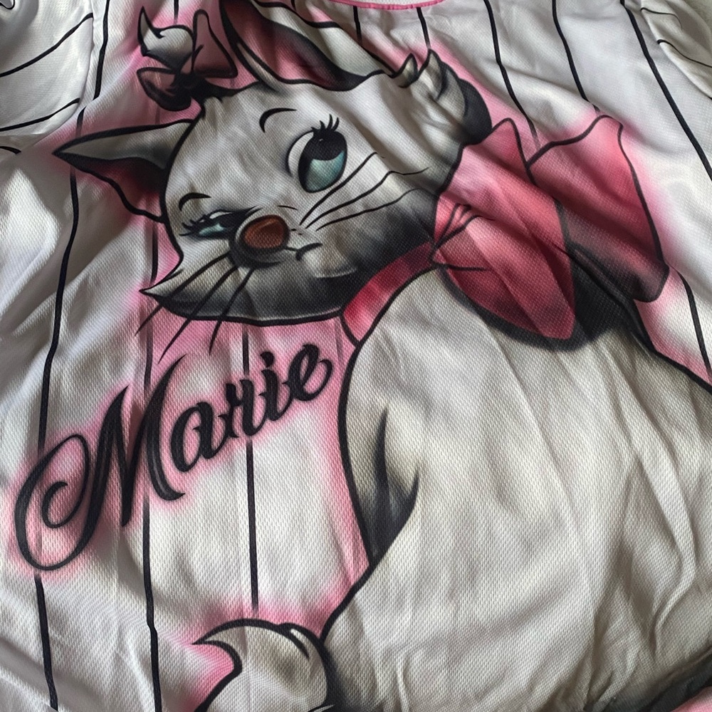 White and Pink Aristocats Baseball Jersey - Picture 2 of 2